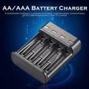 4 Slots Fast Charging Intelligent AA/AAA Rechargeable USB Battery Charger