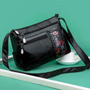 Women Elegant Flower Printed Shoulder Bag Fashion Leather Crossbody Handbag A