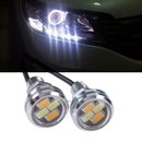 2Pcs White Amber 5W 5630 4SMD Car 4 LED DRL Eagle Eye Lights Turning Signal Lamp