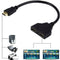HDMI Splitter Cable Converter 1 Input 2 Output M to Play F Black Game TV Fo G5J7