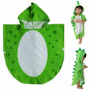 Children Bath Towel Robe Kids Hooded Beach Swimming Poncho Dinosaur Pattern