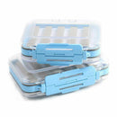Two-Sided Waterproof Fly Box Slit Foam Fly Fishing Box Blue + transparent 1 A3E4