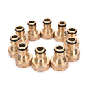 2pcs 3/4" Threaded Brass Tap Adaptor Garden Water Hose Pipe Connector Fitting JR
