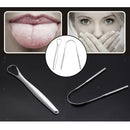 2x Stainless Steel Tongue Tounge Cleaner Scraper Dental Care Hygiene Mouth Oral