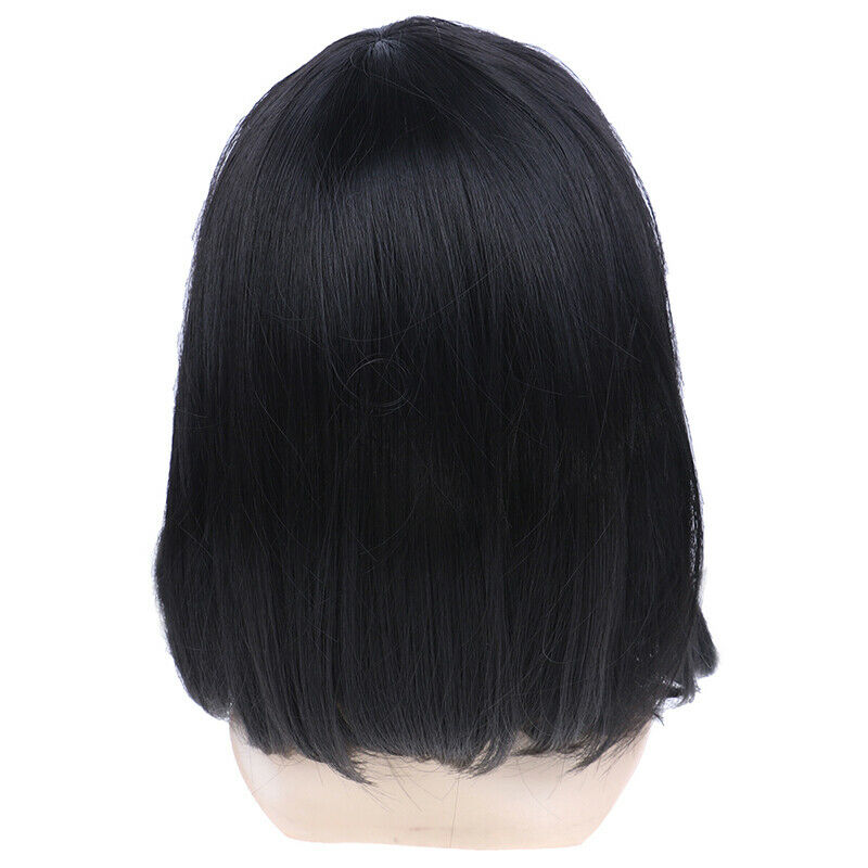 Short Bob Wigs Black Wig for Women with Bangs Straight Synthetic Wig Natural 3C