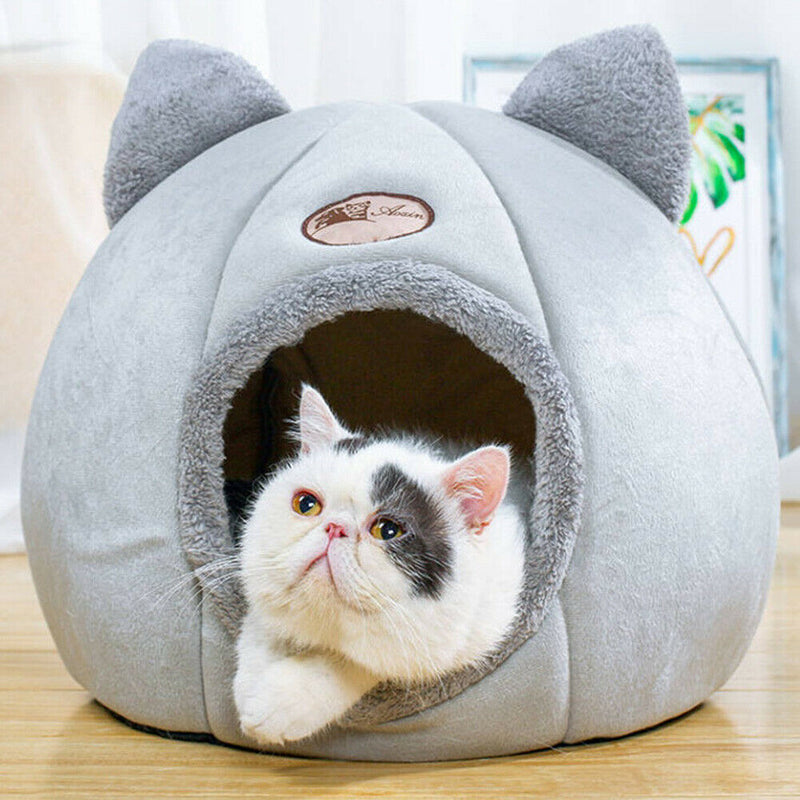 Winter Warm Sleeping Cats Nest Cute Cartoon Pets House Washable Kennel (L) A