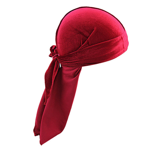5 Pieces Women Mens Velvet Bandana Hat Durag Muslim Headwrap Beanie Cap