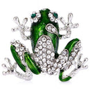 Rhinestone Green Brooch Unisex Cute Animal Brooch Pin Women Men Dress Coat
