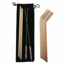 12Pcs/set Reusable Stainless Steel Straws Metal Drinking Straws with 2 Clea