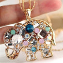 Fashion Crystal Lucky Lovely Elephant Necklace Pednat Necklase Long Chainã€