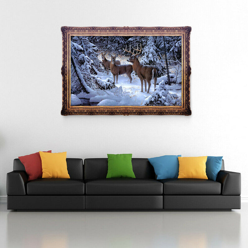 Snow Deers Elk 5D Diamond DIY Painting Craft Kit Home Decor