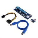 6Pin USB3.0 PCI-E Express 1X to 16X Extender Riser Card Adapter Power BTC Mining
