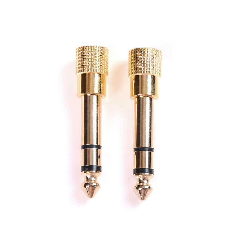 2Pcs 6.5mm Male to 3.5mm Female Jack Plug Headphone Audio Adapter Converter JR