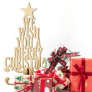 Have Yourself a Merry Little Christmas Holly Wood Plank Design Hanging Sign F4W9