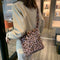 Leopard Crossbody Handbag Women Plush Retro Shoulder Messenger Bag (Pink)