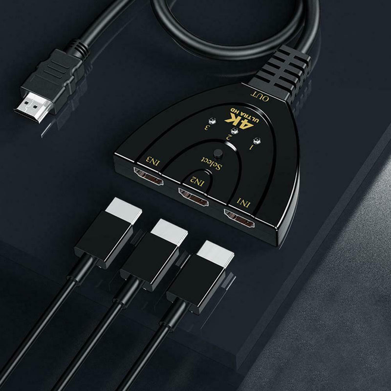 HW-4K301X 3 Port Mini HDMI Splitter 3 in 1 out 4K Adapter Switcher Cable