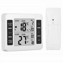 Wireless Digital Freezer Fridge Thermometer Indoor Audible Alarm w/ 2 Sensor