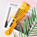 Wide tooth handle hairdressing salon antistatic plastic hair comb detangling 3C