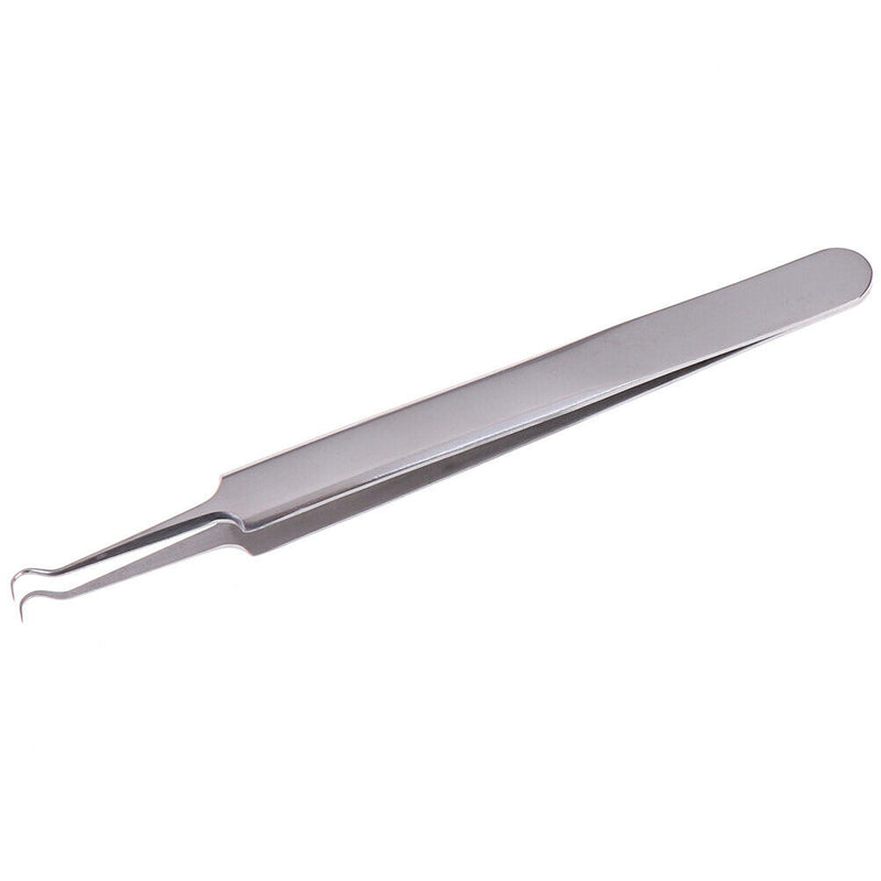 3PCS Precision Tweezers Stainless Steel Curved Fine Tip acne Tweezers Plier FT