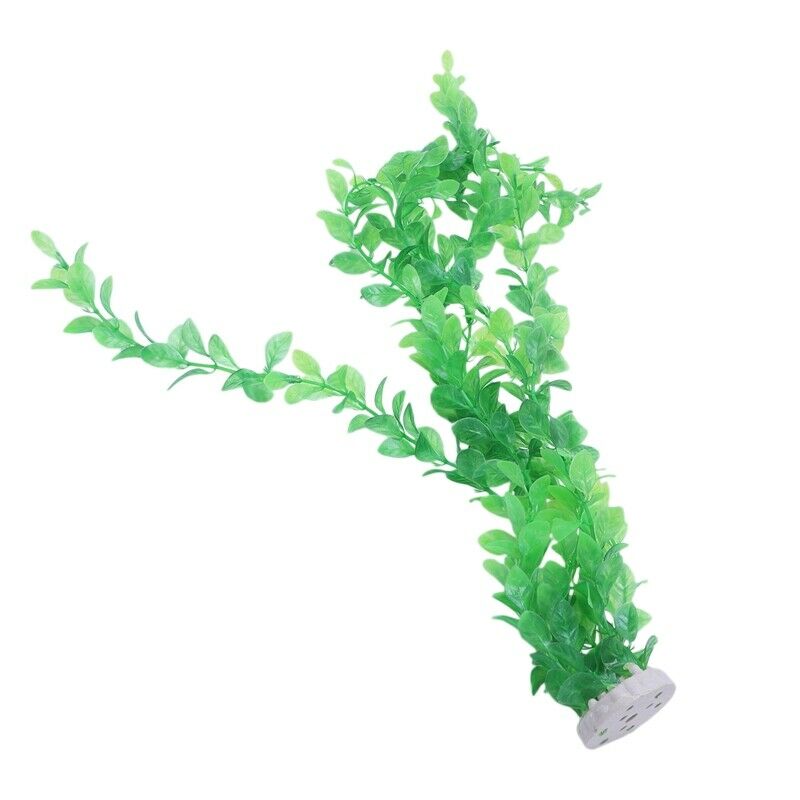 Green Plastic Plants Aquarium Tank Decoration, 20-Inch Long O2Q9