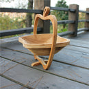 Wooden Collapsible Apples Shape Basket Kitchen Fruits Vegetable Storage Bas M3Y1