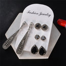 4Pair/Set Bohemian Geometric Water Drop Pendant Earrings Crystal Stud EarringsJR