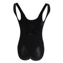 Women's Letter Print Swimsuit One Piece Swimwear Monokini Bodysuit L Black