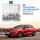 60pcs 304 Stainless Steel Hexagon Lock Nuts Nylon Insert Self Locking Nuts