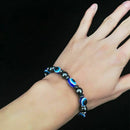 Unisex Magnetic Bracelet Beads Hematite Stone for Therapy Health Care Hemat R3Q4