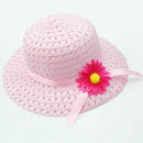 Nice Charm Princess Girl Straw Hat and Flower decoration Handbag (Pink) A6G2