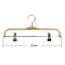 10 Pack Solid Finish Wooden Trousers/Skirt Hangers with Anti-Rust Clips Coa B3Z7