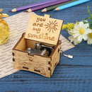 Retro Hand Cranked Music Box Wood Carved Kid Child Birthday Gift Home Decor