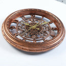 European Style Retro Creative Wall Clock Quartz Clock Round Plastic Fashion H3N3