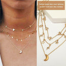 Star Moon Pendant Clavicle Chain Women Multilayer Necklace Jewelry Gift