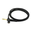 4.9ft Black Durable PVC 6.35mm to 3.5mm Male Female Audio Line Connector