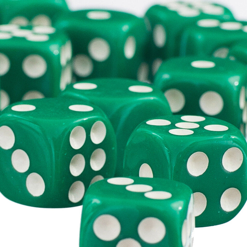 Lot 50x 12mm Opaque Six Sided Spot Dice Games D6 for D&D RPG Gaming Green