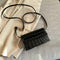 Women Crocodile Leather Shoulder Bag Solid Small Messenger Handbag (Black) A#S