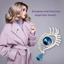 Fashion Angel Tears Eyelash Brooch Unisex Lapel Shirts Badges Ornaments (A) A