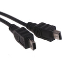Mini USB 2.0 Female To Dual 2 Male Splitter Cable Y Extension Charger Adapte@