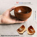 Set of 2 Solid Wood Bowl, 4.5 inch Dia by 2-5/8 inch, for Rice, Soup, Dip, DF8R7