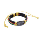 Rasta Jamaica Reggae Leather Bracelet W7G4