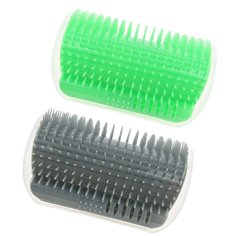 Green & Grey Cat Soft Self Groomer Grooming Brush w/ Catnip Eco-friendly