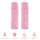 2pcs Car Seat Belt Cover Fluffy Safety Belt Shoulder Pad Protector (Pink) A