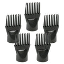 5x Salon Blow Dryer Comb Attachment Hair Blower Nozzle Brush Styling Tools Black