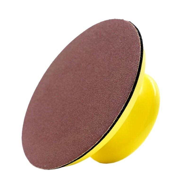 2 Pcs 5 Inch Hook and Loop Hand Sanding Block Round Sanding Pad Hook Backin