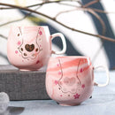 Large Ceramic Coffee Mugs Large Handle for Men Women  U0221 pink