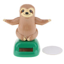 2pcs Solar Power Automatic Swing Car Ornament Lovely Cartoon Sloth Car Dashboard