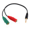 3.5mm Stereo Audio Male to 2 Female Headphone Mic Y Splitter Cable Adapt JR