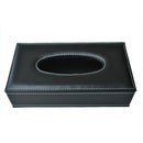 Car Home Rectangle Shaped Faux Leather Case Paper Tissue Box Holder Black B9S5