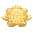 Buddhism Worship Lotus Flower Crystal Candle Holders Home Decoration Amber